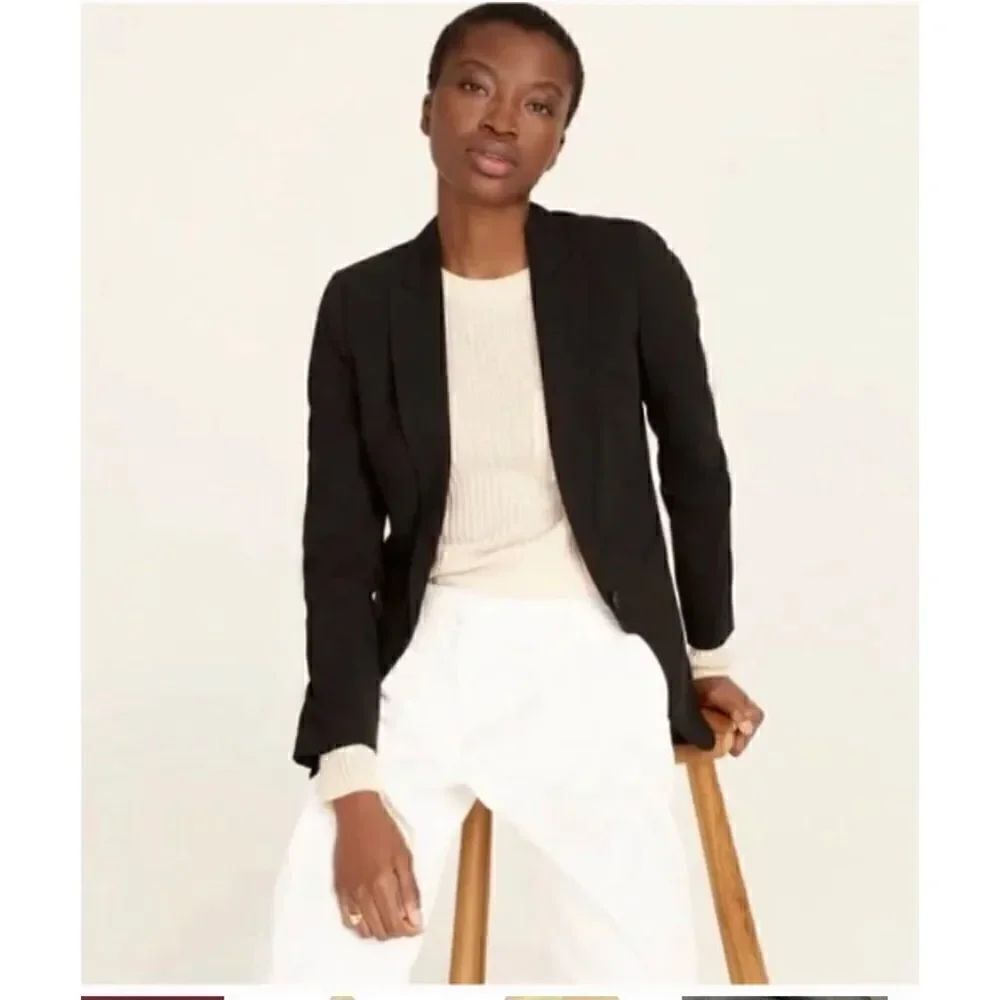 J. Crew 1035 Bi Stretch Wool Black Blazer size 2